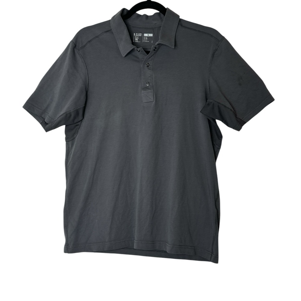 511 5.11 Tactical Polo Shirt Men Small Gray Performance Short Sleeve Golf Range